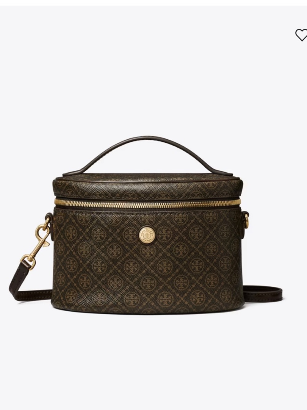 NWT Tory Burch T Monogram Coated Canvas‎ Soft Vanity Case Crossbody Bag Purse